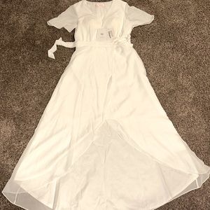 New JJs House Ivory SS Chiffon Bridemaid / Wedding Dress Sz 4